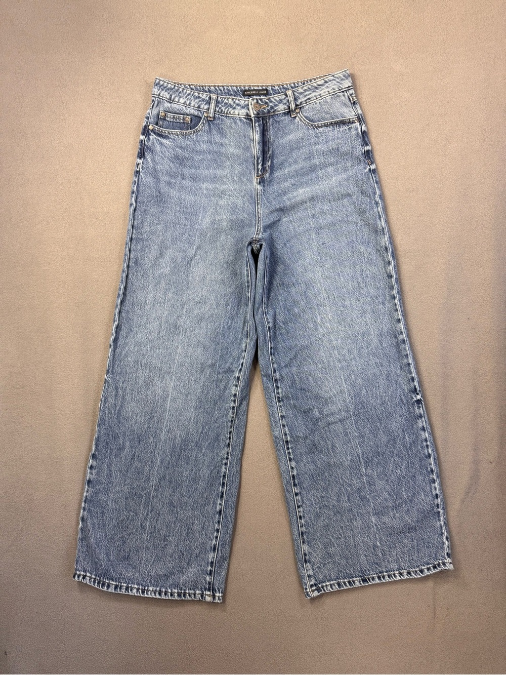 Sincerely Jules Medium Light Blue Wide Leg Baggy High-Rise Jeans, Size 13 / 31
